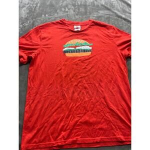Burger King Whopper T Shirt Work Uniform Employee Orange‎ XL